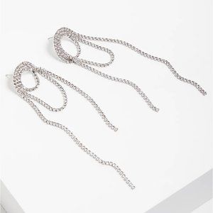 Torrid Rhinestone Loop Earring - Silver Tone